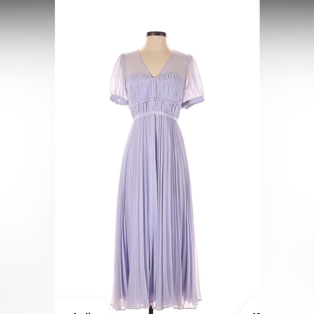 Self-Portrait Lilac Chiffon Midi Dress